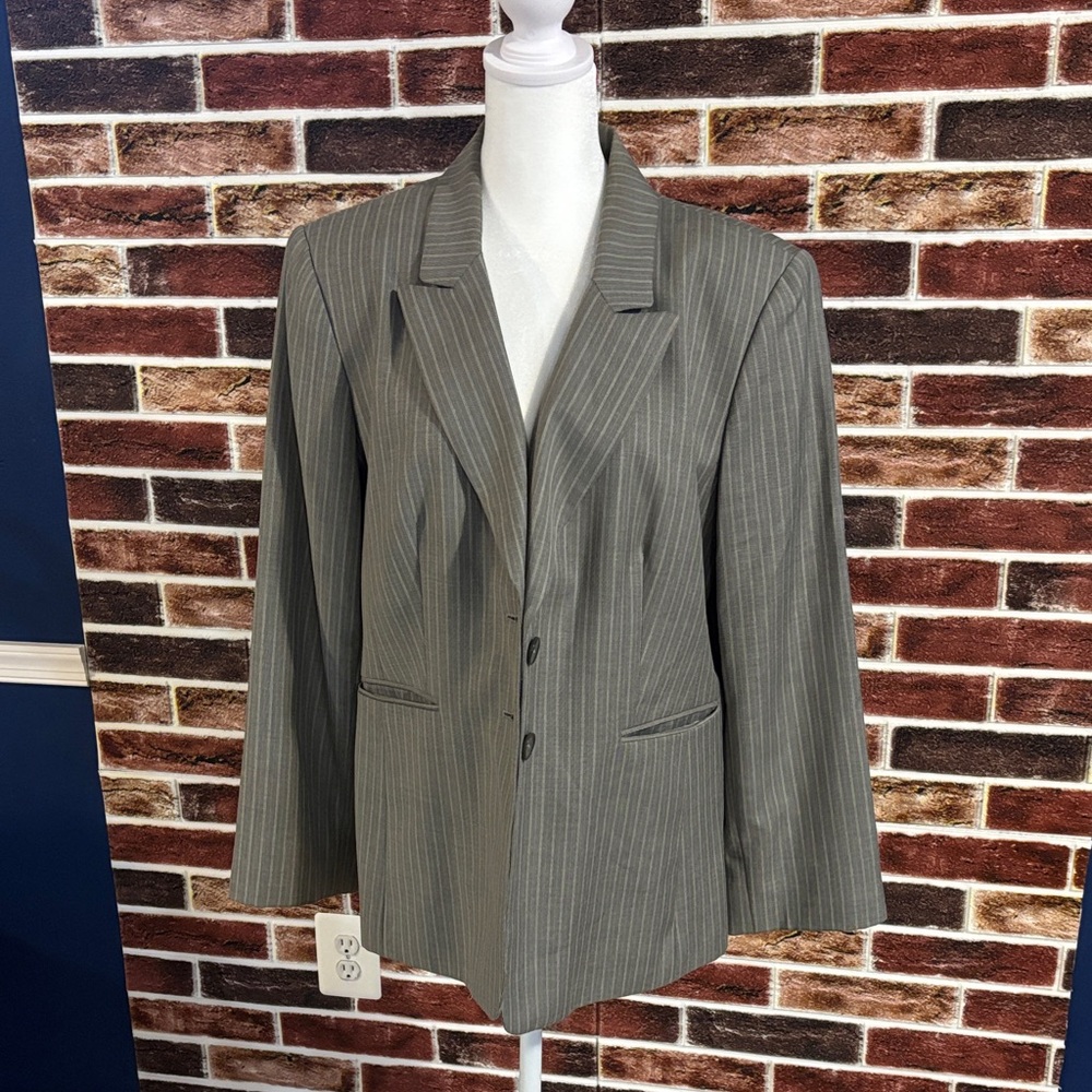 Dress Barn Charcoal Pinstripe Blazer